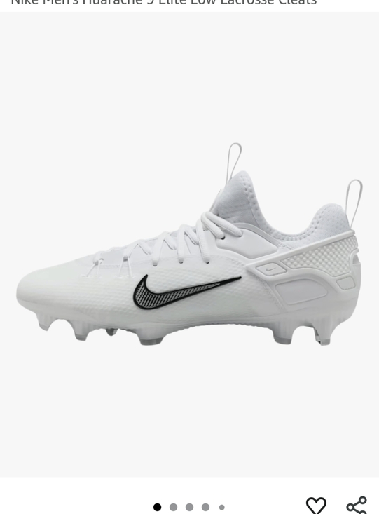 Nike Other - Nike White Huarache 6 Elite Low Lacrosse Cleat - White/Black